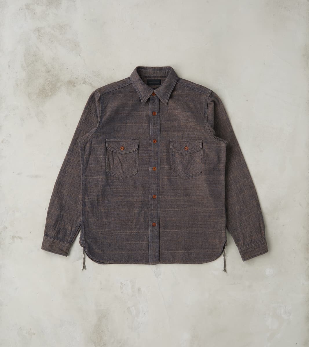 Samurai SSS26-KSKW Natural Indigo Dyed Kanoko Aimadara Sashiko Work Sh…