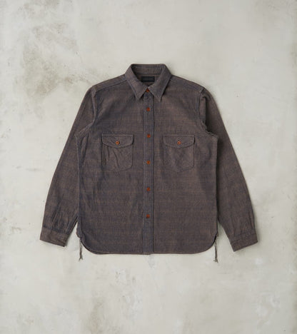 Samurai SSS26-KSKW Natural Indigo Dyed Kanoko Aimadara Sashiko Work Sh…