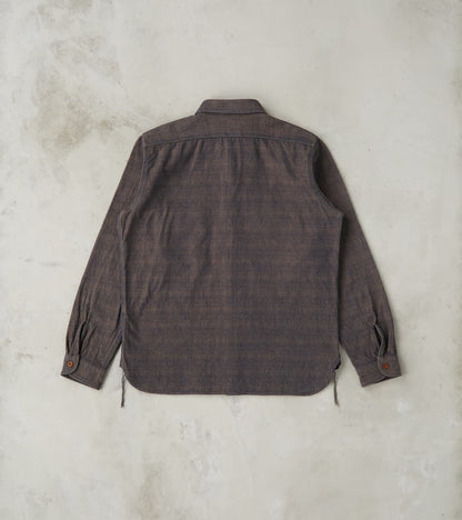 SSS26-KSKW Natural Indigo Dyed Kanoko Aimadara Sashiko Work Shirt