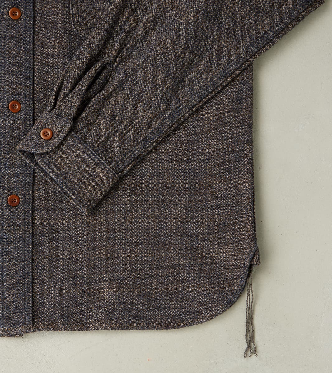 SSS26-KSKW Natural Indigo Dyed Kanoko Aimadara Sashiko Work Shirt