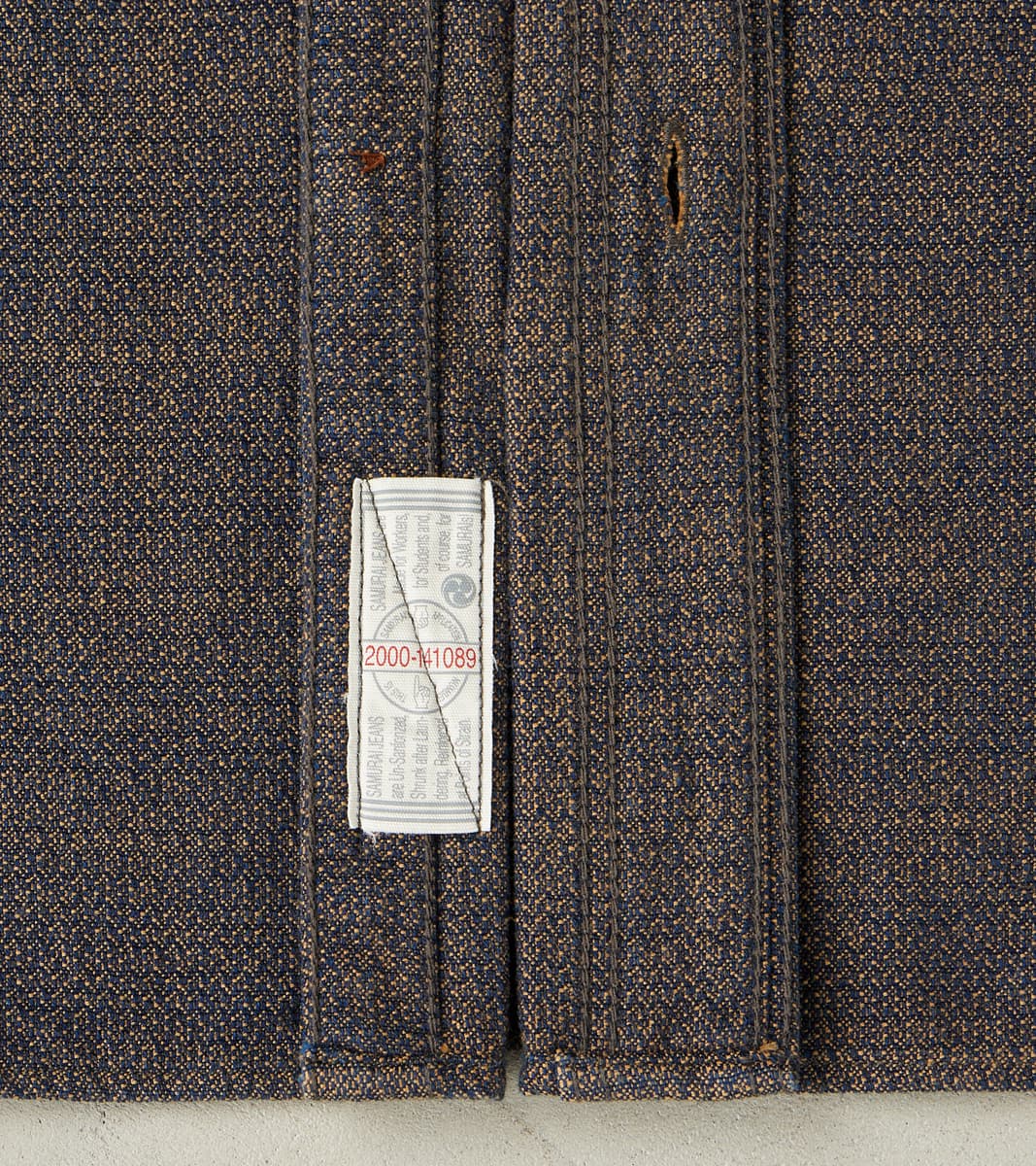 SSS26-KSKW Natural Indigo Dyed Kanoko Aimadara Sashiko Work Shirt