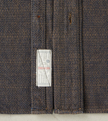 SSS26-KSKW Natural Indigo Dyed Kanoko Aimadara Sashiko Work Shirt