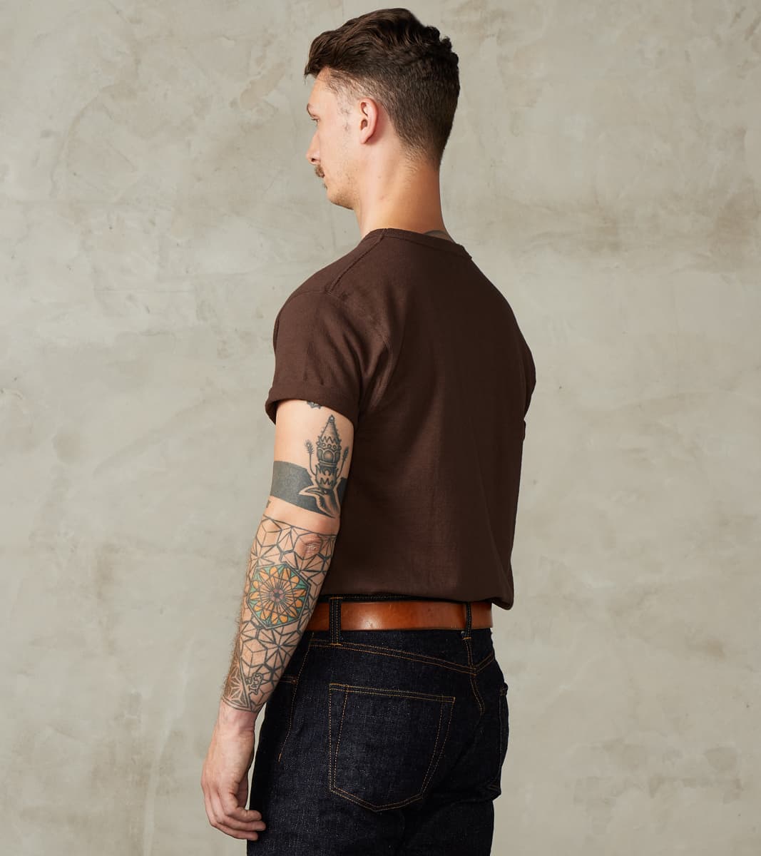SJST-SC03 Japanese Cotton Short Sleeve Pocket T-Shirt - Kuri Dark