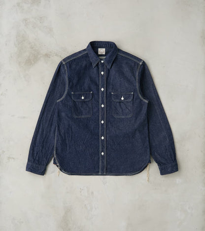 Samurai - SJWS-SC01W 10oz Japanese Samurai Cotton Indigo Denim Work Sh…