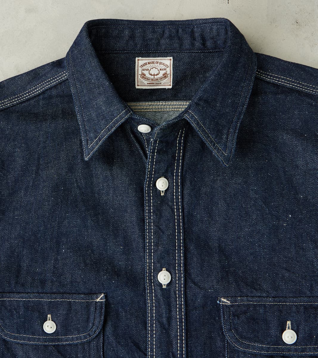 SJWS-SC01W 10oz Japanese Samurai Cotton Indigo Denim Work Shirt