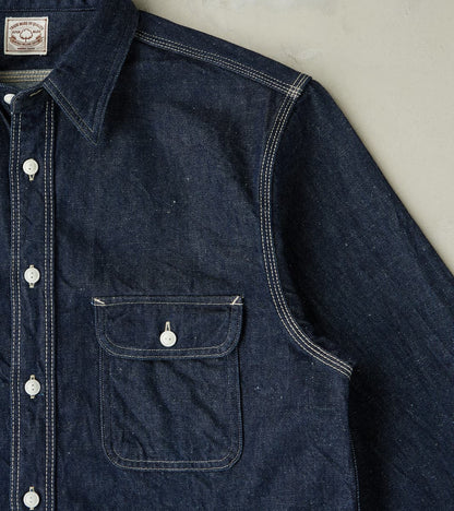 SJWS-SC01W 10oz Japanese Samurai Cotton Indigo Denim Work Shirt