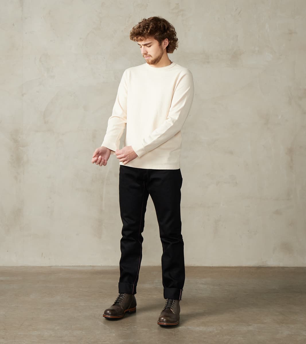 SJSLT-SC01 Japanese Cotton Long Sleeve T-Shirt - Natural