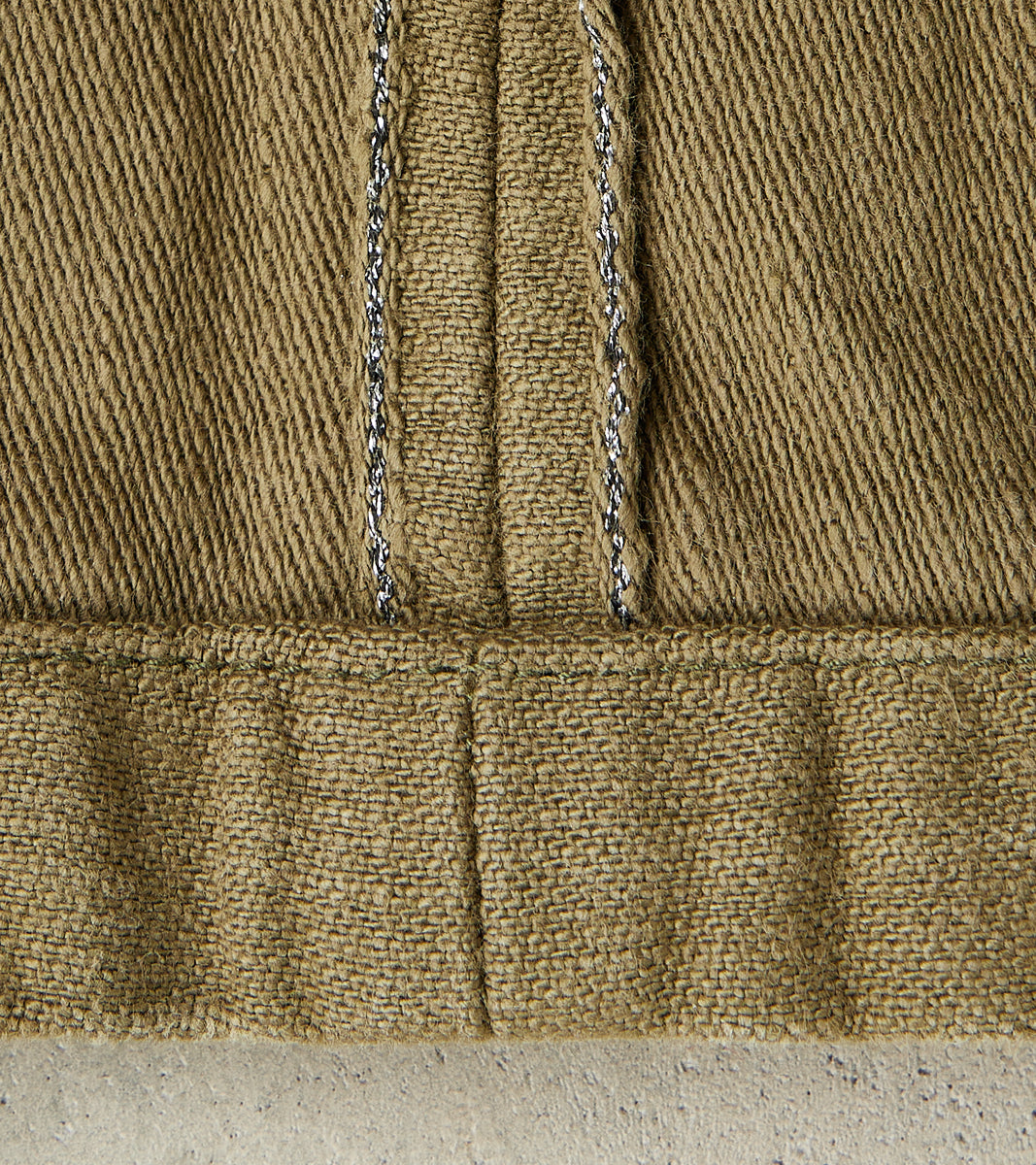 SJ52BP 15oz Selvedge Heavy Back Satin Olive Baker Pant - Regular Straight