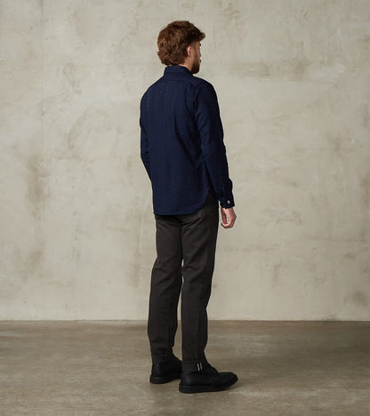 SSS26-01W Indigo Dyed Sengen Jacquard Work Shirt