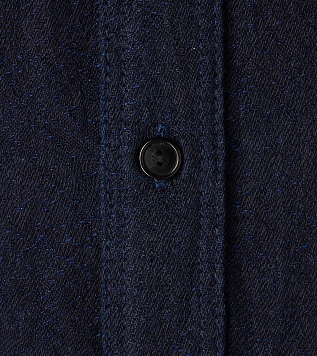 SSS25-01W Indigo Dyed Snake Jacquard Work Shirt