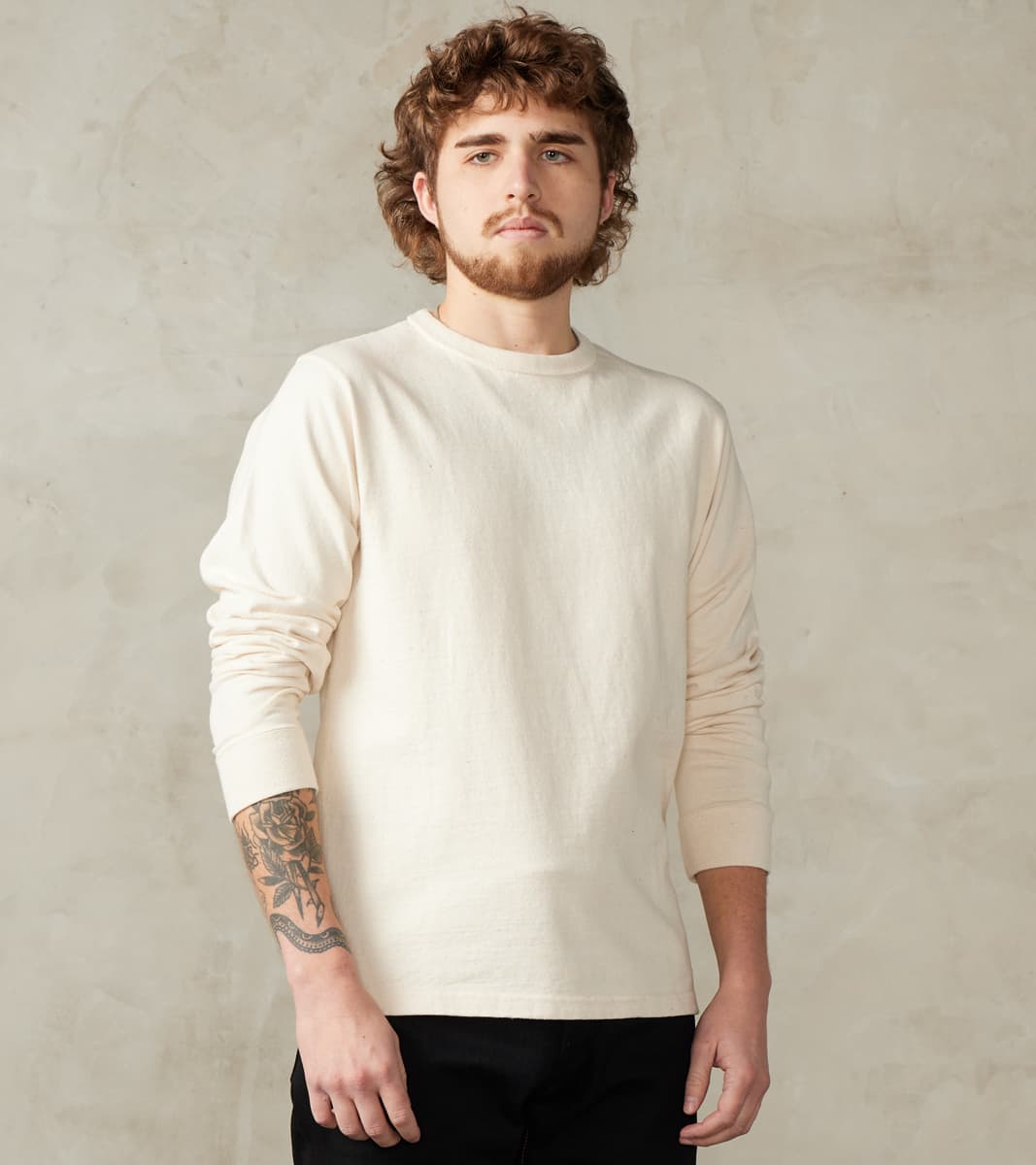 SJSLT-SC01 Japanese Cotton Long Sleeve T-Shirt - Natural