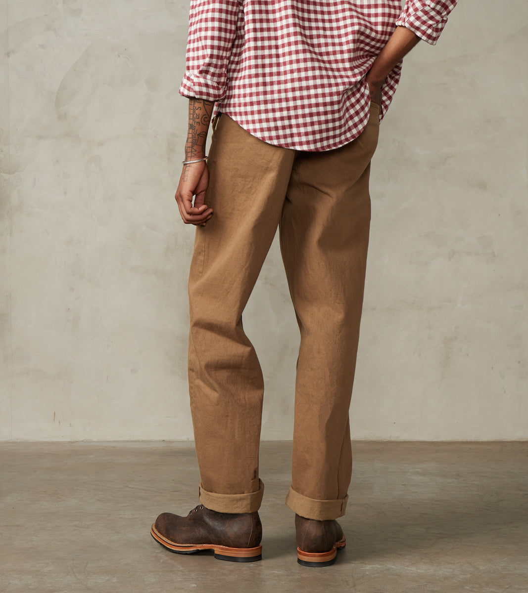 SJ48CP 15oz Selvedge Heavy Chino Cloth Khaki - Wide Straight