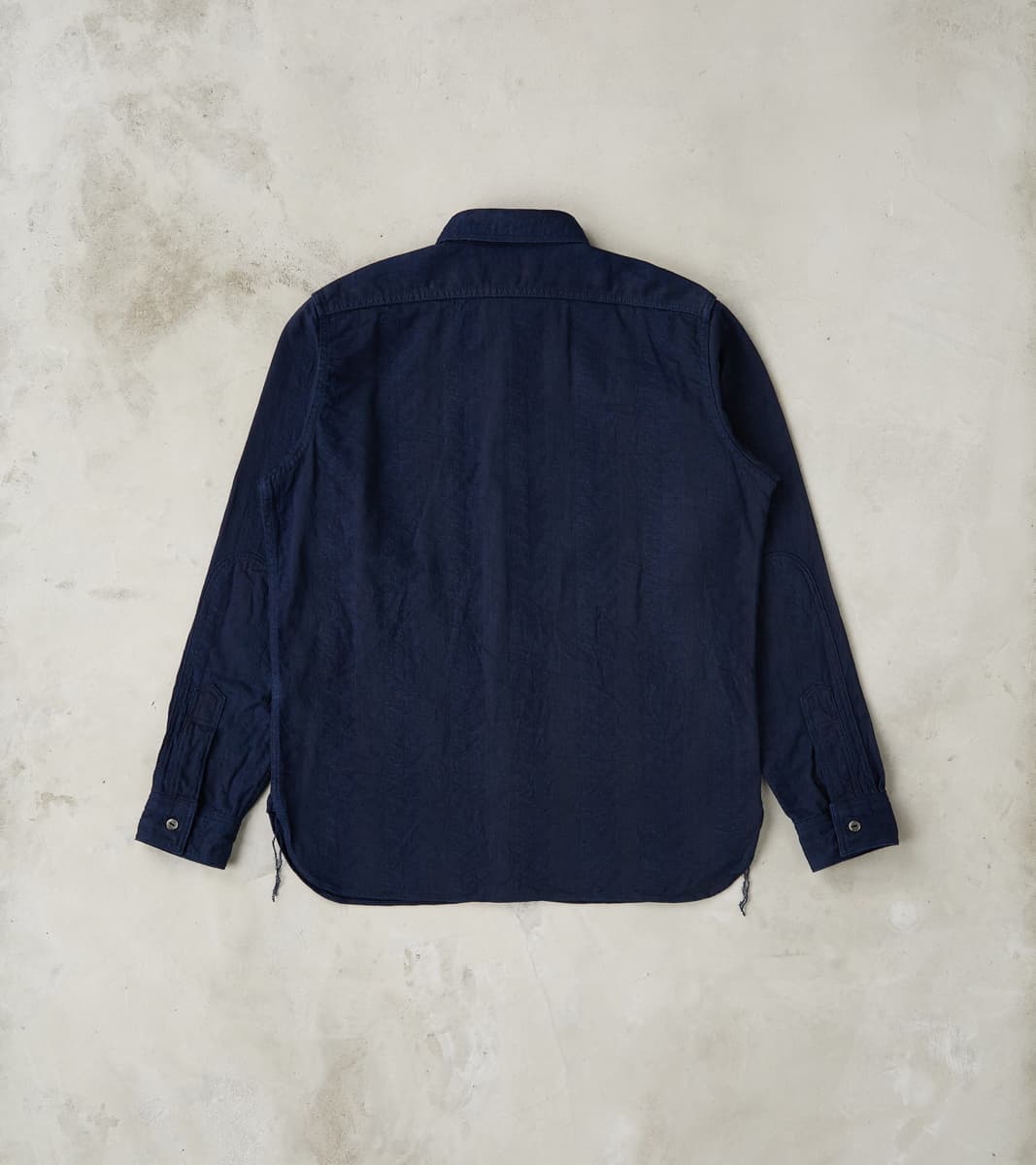 SSS26-01W Indigo Dyed Sengen Jacquard Work Shirt