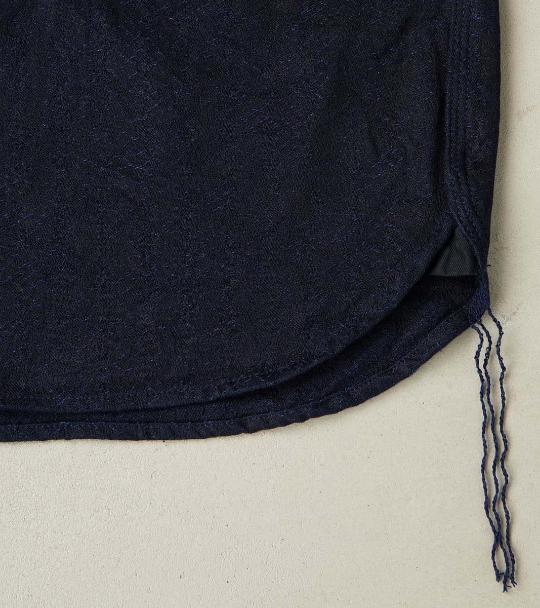 SSS25-01W Indigo Dyed Snake Jacquard Work Shirt