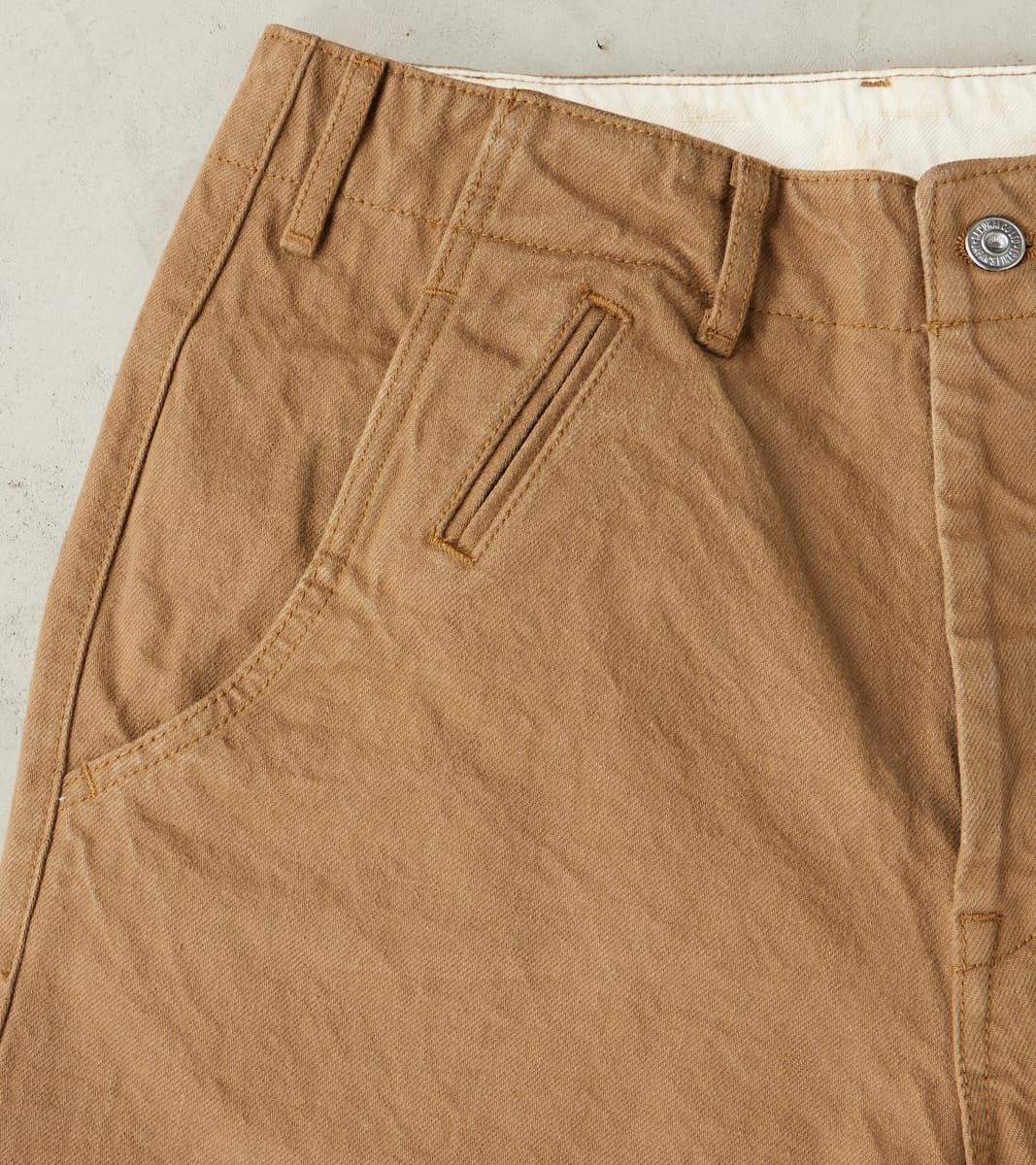 SJ48CP 15oz Selvedge Heavy Chino Cloth Khaki - Wide Straight