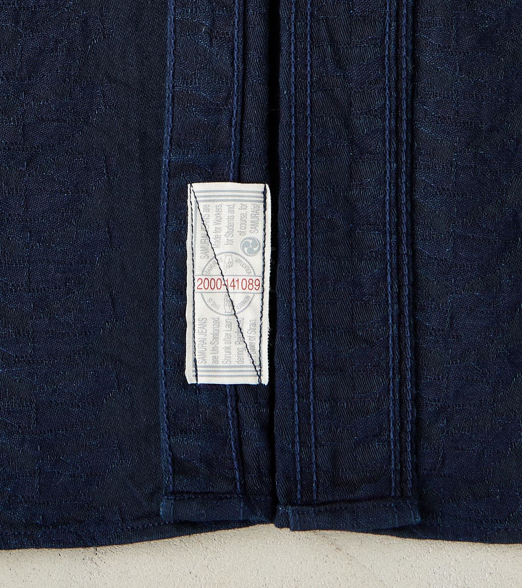 SSS26-01W Indigo Dyed Sengen Jacquard Work Shirt