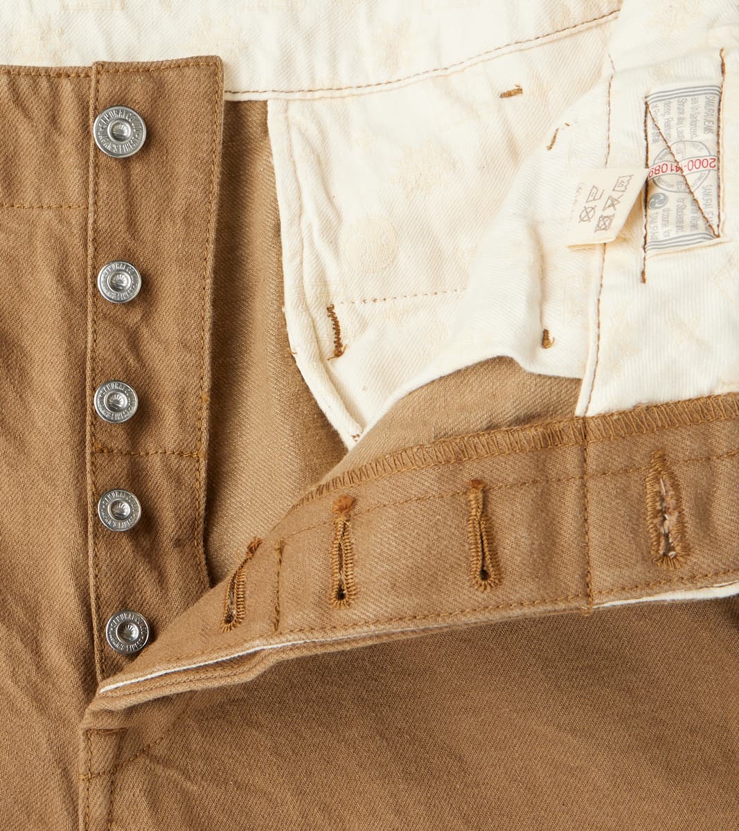 SJ48CP 15oz Selvedge Heavy Chino Cloth Khaki - Wide Straight