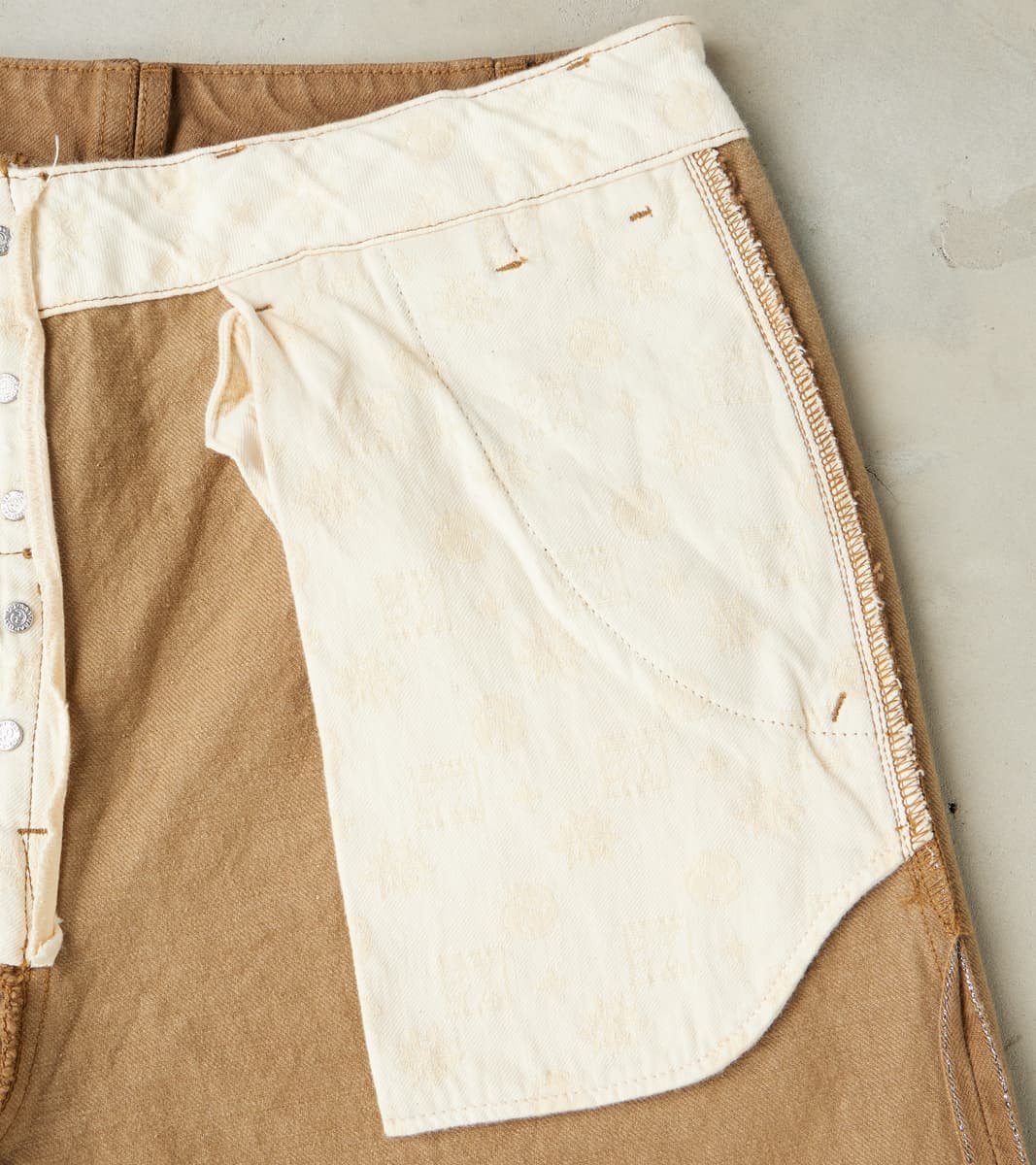 SJ48CP 15oz Selvedge Heavy Chino Cloth Khaki - Wide Straight