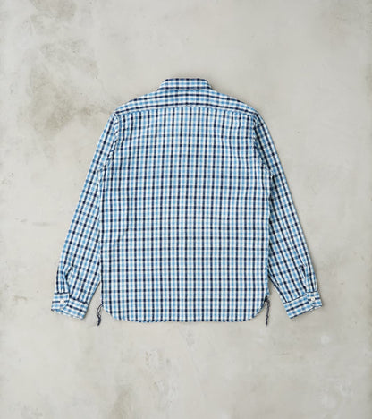SSS25-CSW Natural Indigo Dyed Sashiko Gingham Check Work Shirt