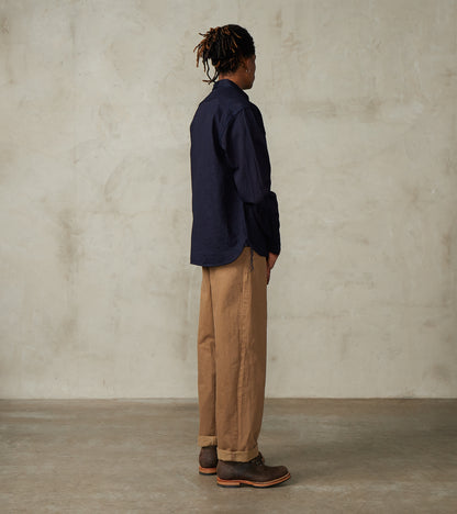 SSS25-01W Indigo Dyed Snake Jacquard Work Shirt