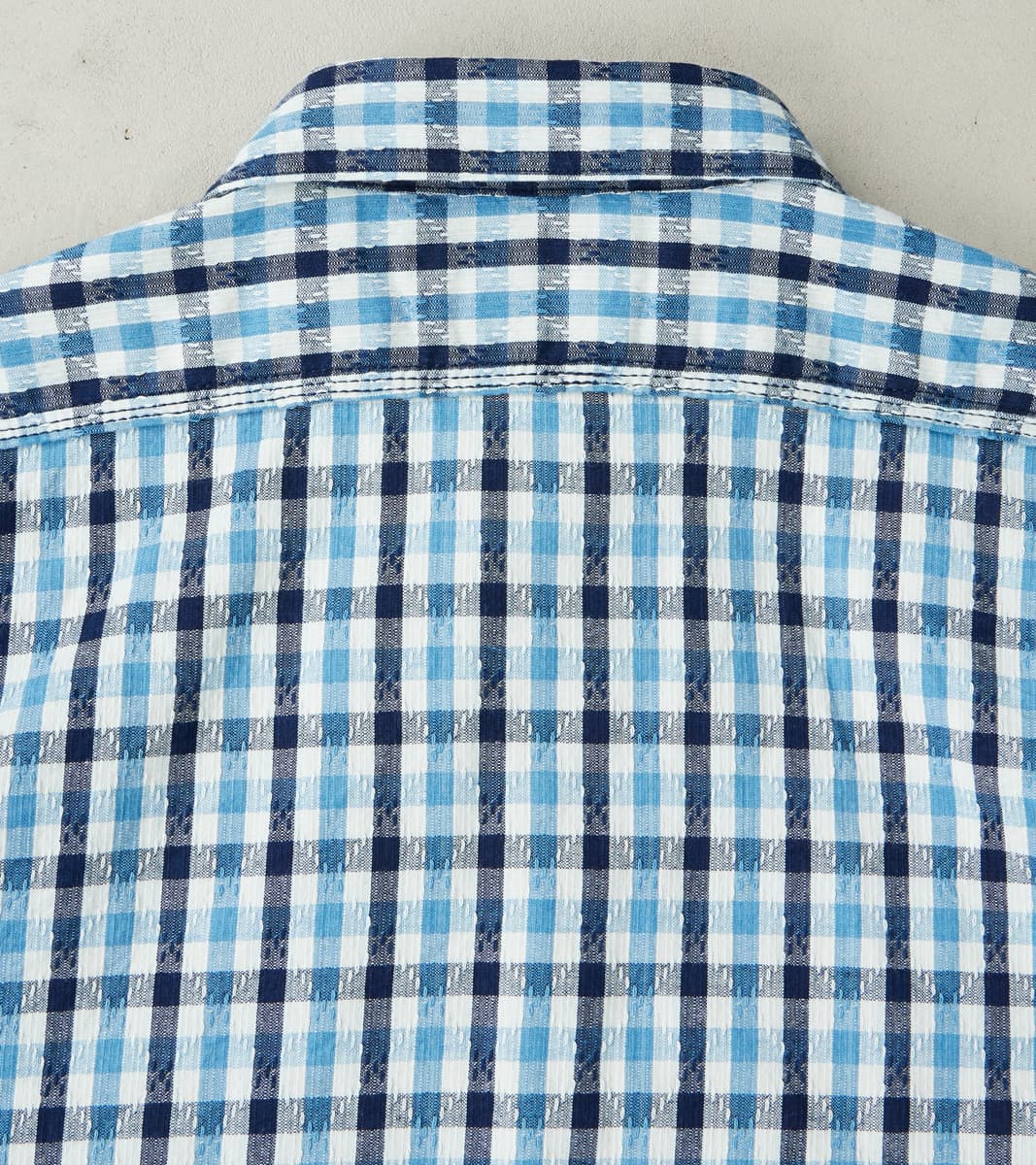 SSS25-CSW Natural Indigo Dyed Sashiko Gingham Check Work Shirt