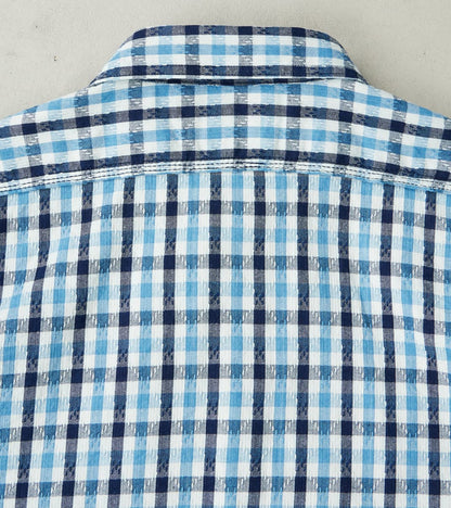 SSS25-CSW Natural Indigo Dyed Sashiko Gingham Check Work Shirt