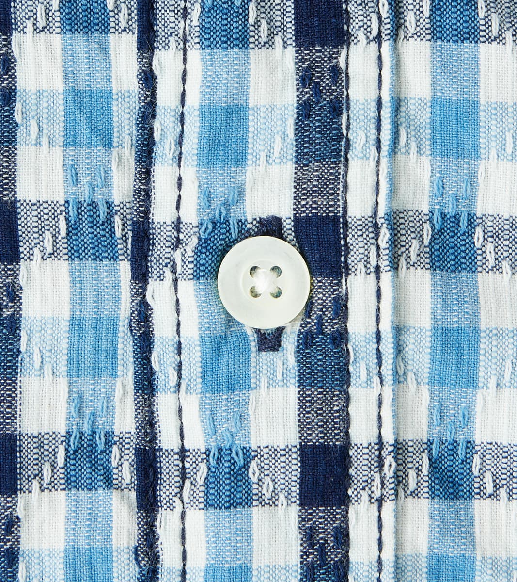 SSS25-CSW Natural Indigo Dyed Sashiko Gingham Check Work Shirt