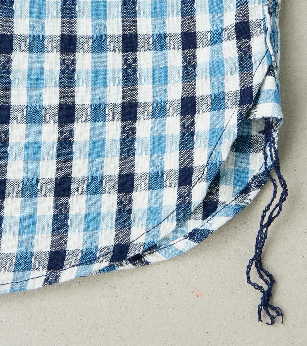 SSS25-CSW Natural Indigo Dyed Sashiko Gingham Check Work Shirt