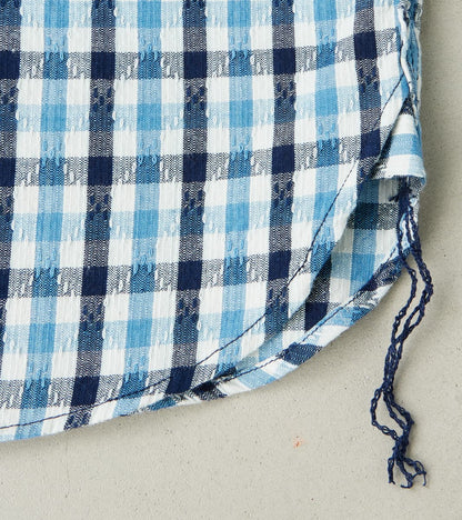 SSS25-CSW Natural Indigo Dyed Sashiko Gingham Check Work Shirt