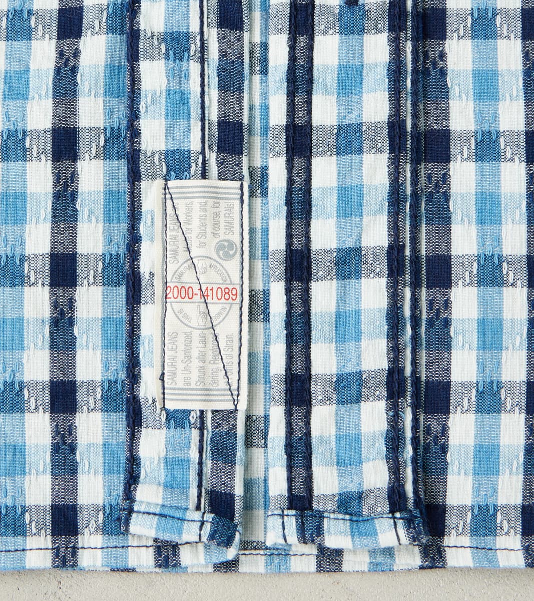SSS25-CSW Natural Indigo Dyed Sashiko Gingham Check Work Shirt