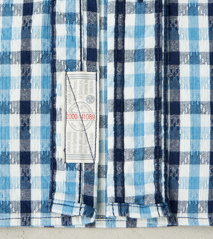 SSS25-CSW Natural Indigo Dyed Sashiko Gingham Check Work Shirt