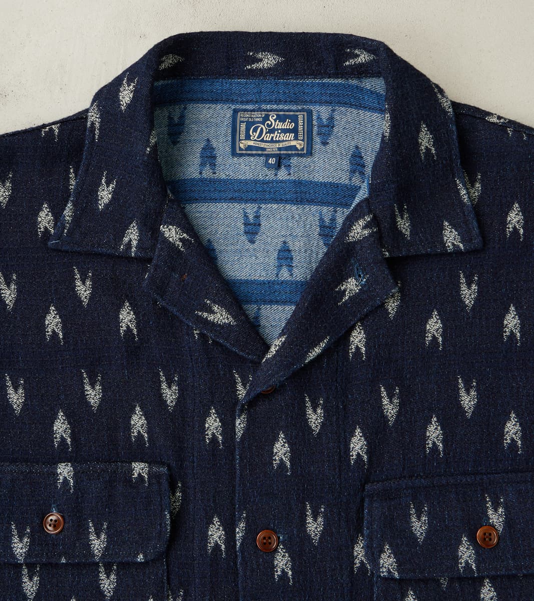 Arrow Yagasuri Indigo Sashiko Shirt
