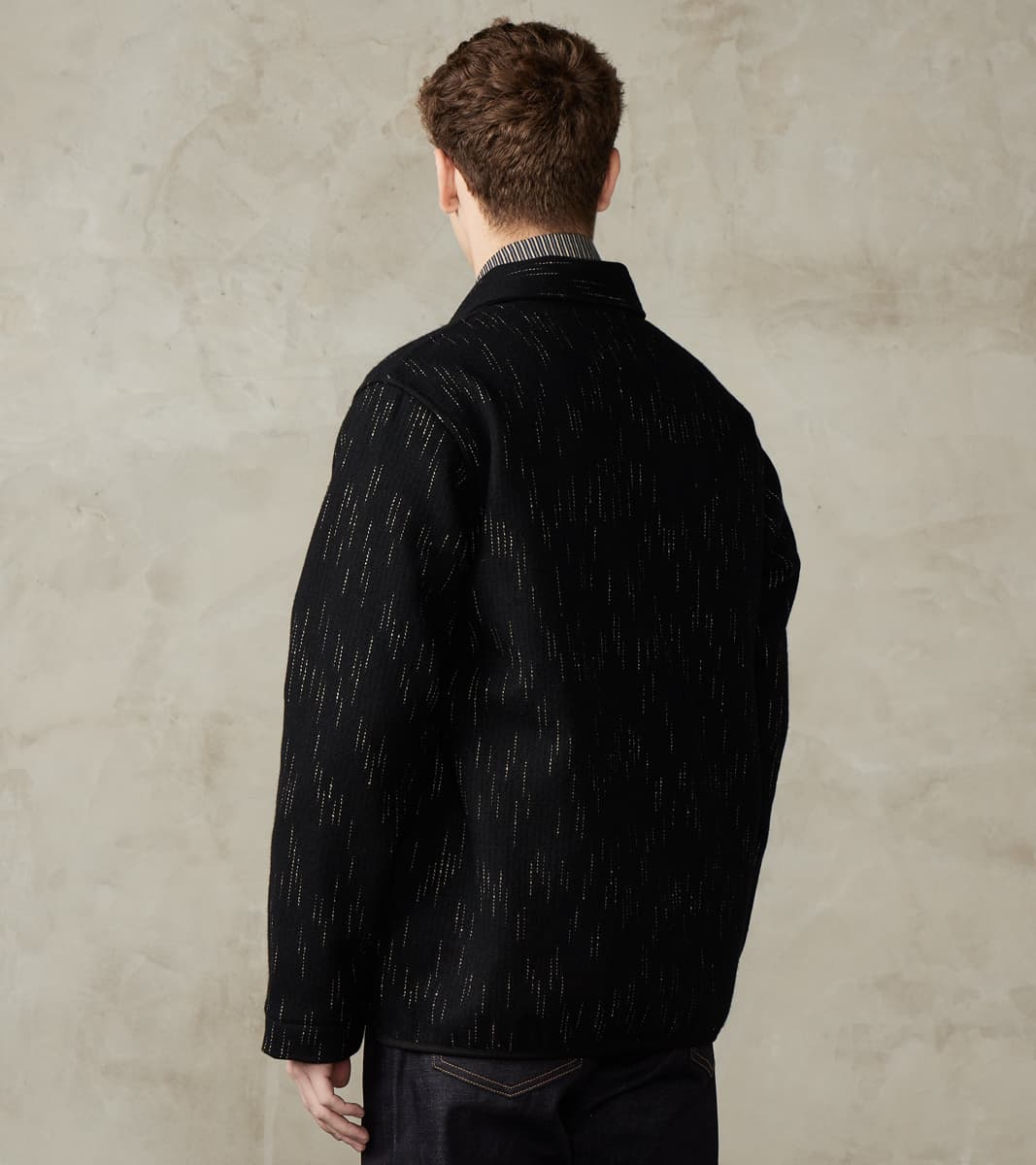 Kasuri Black Beach Cloth Work Jacket