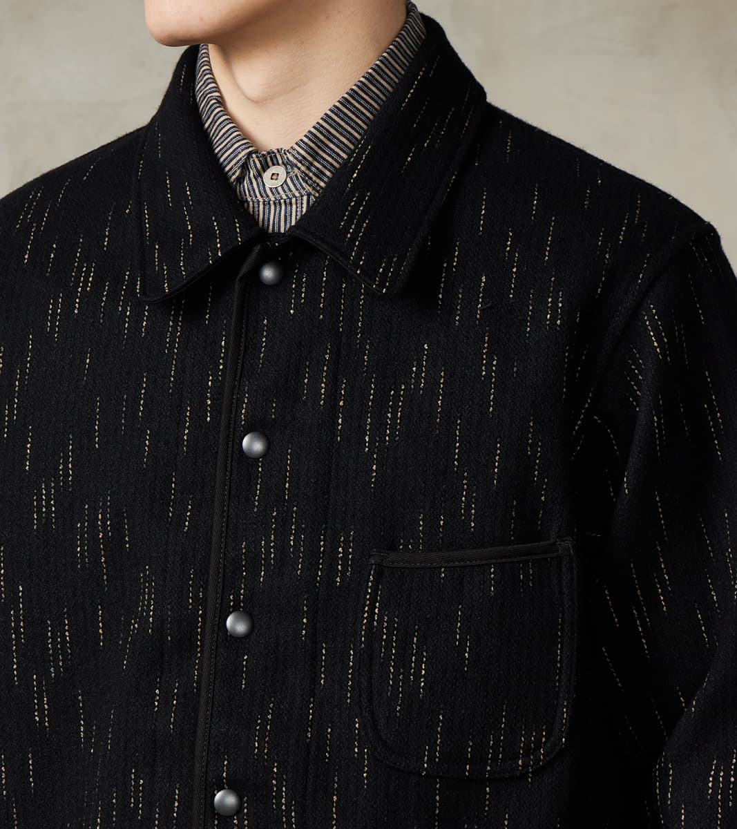 Kasuri Black Beach Cloth Work Jacket
