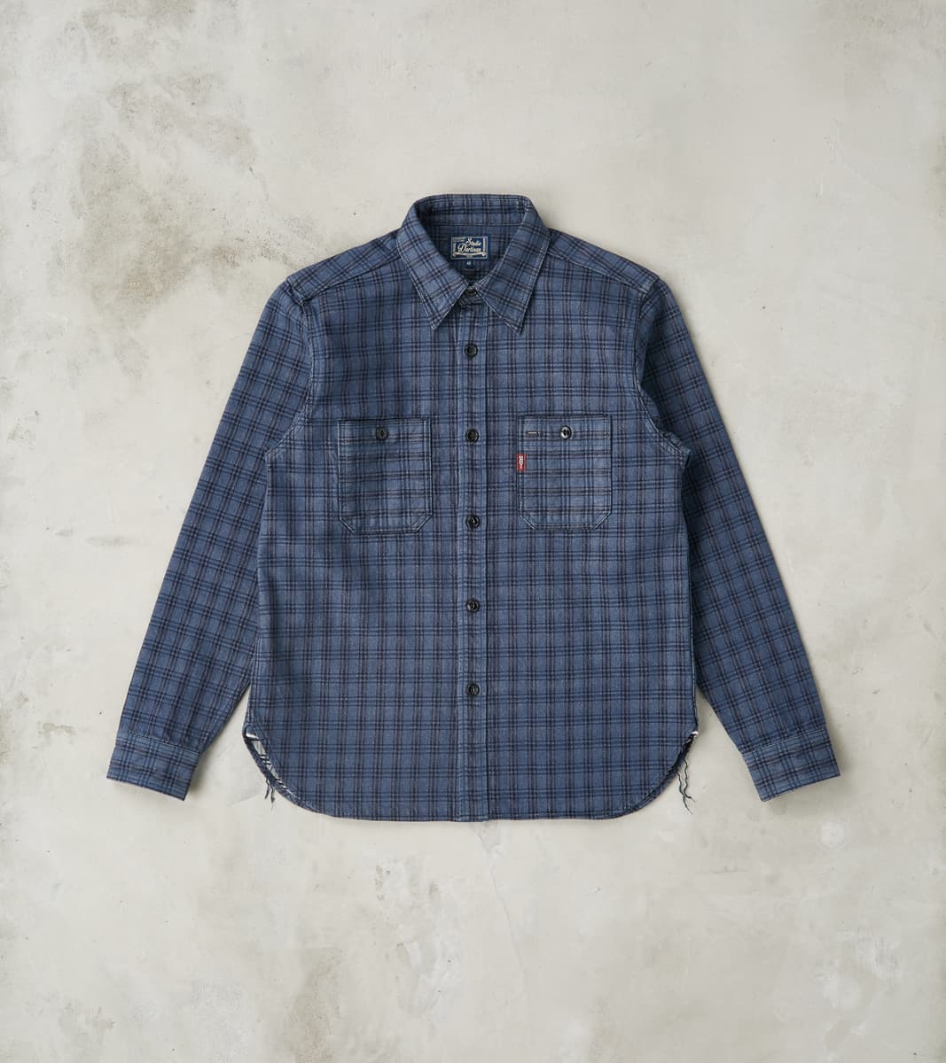 Studio D'Artisan Indigo NY Check Jacquard Workshirt