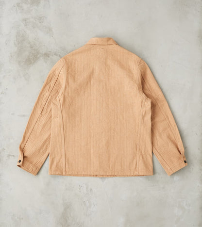 Natural Brown Fox Cotton Military Herringbone Twill Work Jacket