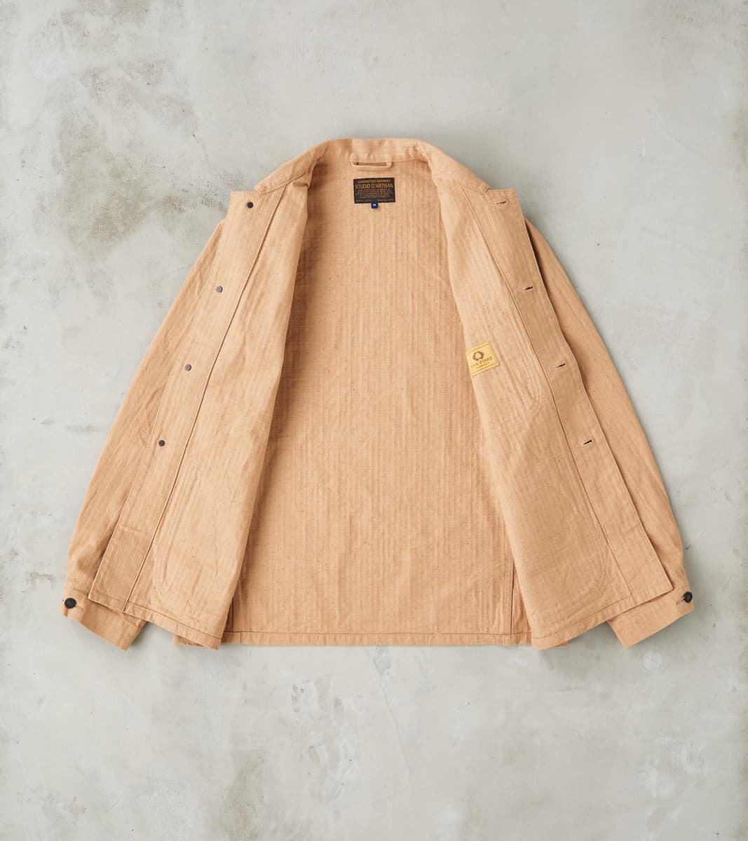 Natural Brown Fox Cotton Military Herringbone Twill Work Jacket