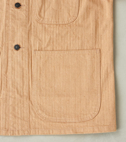 Natural Brown Fox Cotton Military Herringbone Twill Work Jacket