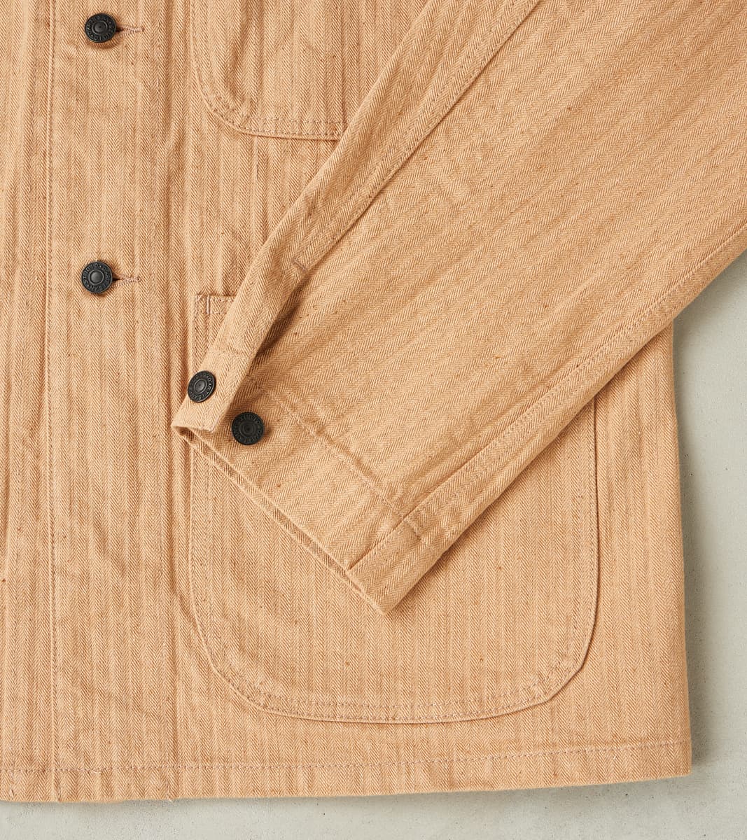 Natural Brown Fox Cotton Military Herringbone Twill Work Jacket