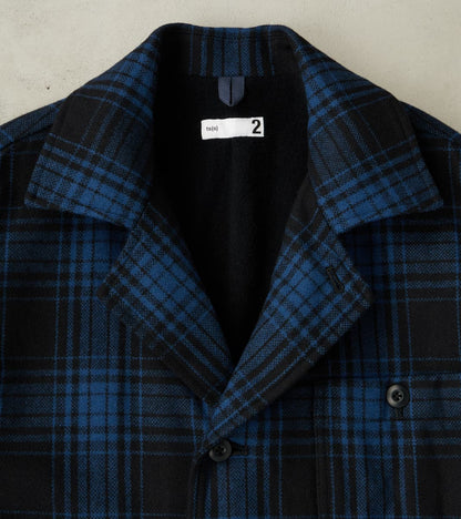 Bird Watching Jacket - Buffalo Plaid Wool - Blue