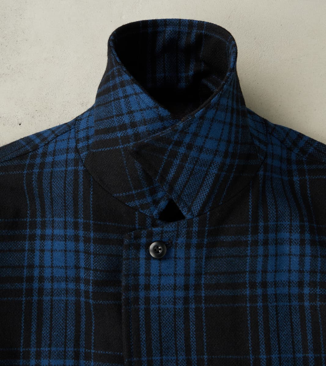 Bird Watching Jacket - Buffalo Plaid Wool - Blue