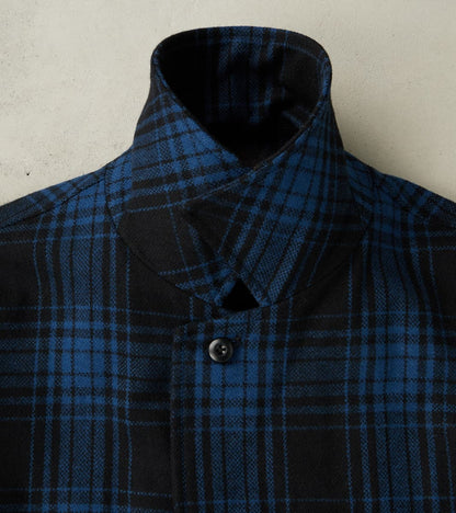 Bird Watching Jacket - Buffalo Plaid Wool - Blue