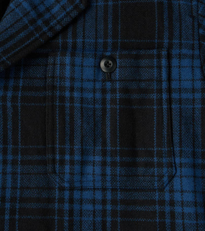 Bird Watching Jacket - Buffalo Plaid Wool - Blue