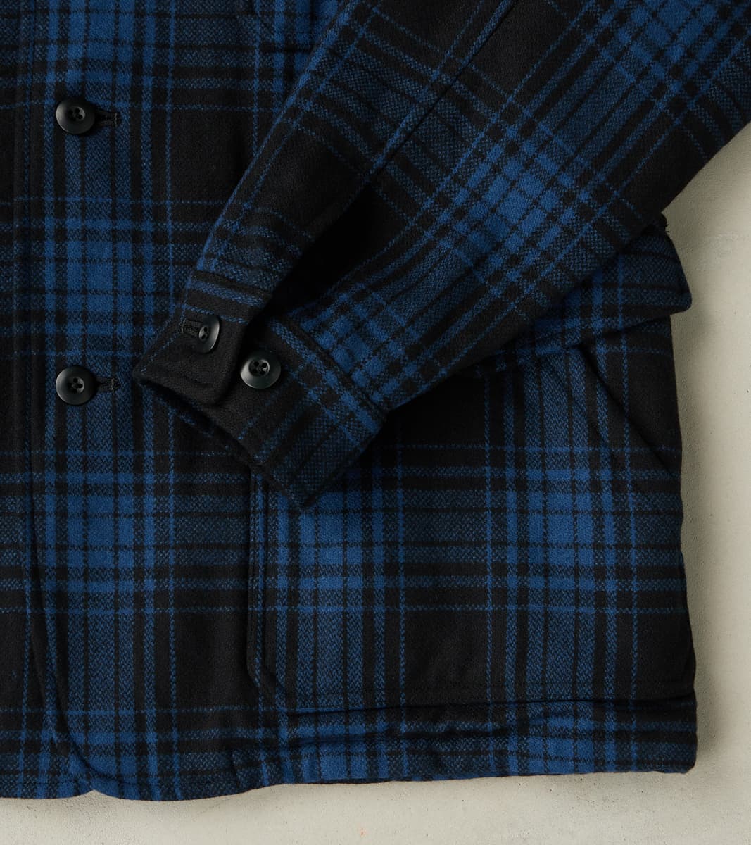 Bird Watching Jacket - Buffalo Plaid Wool - Blue