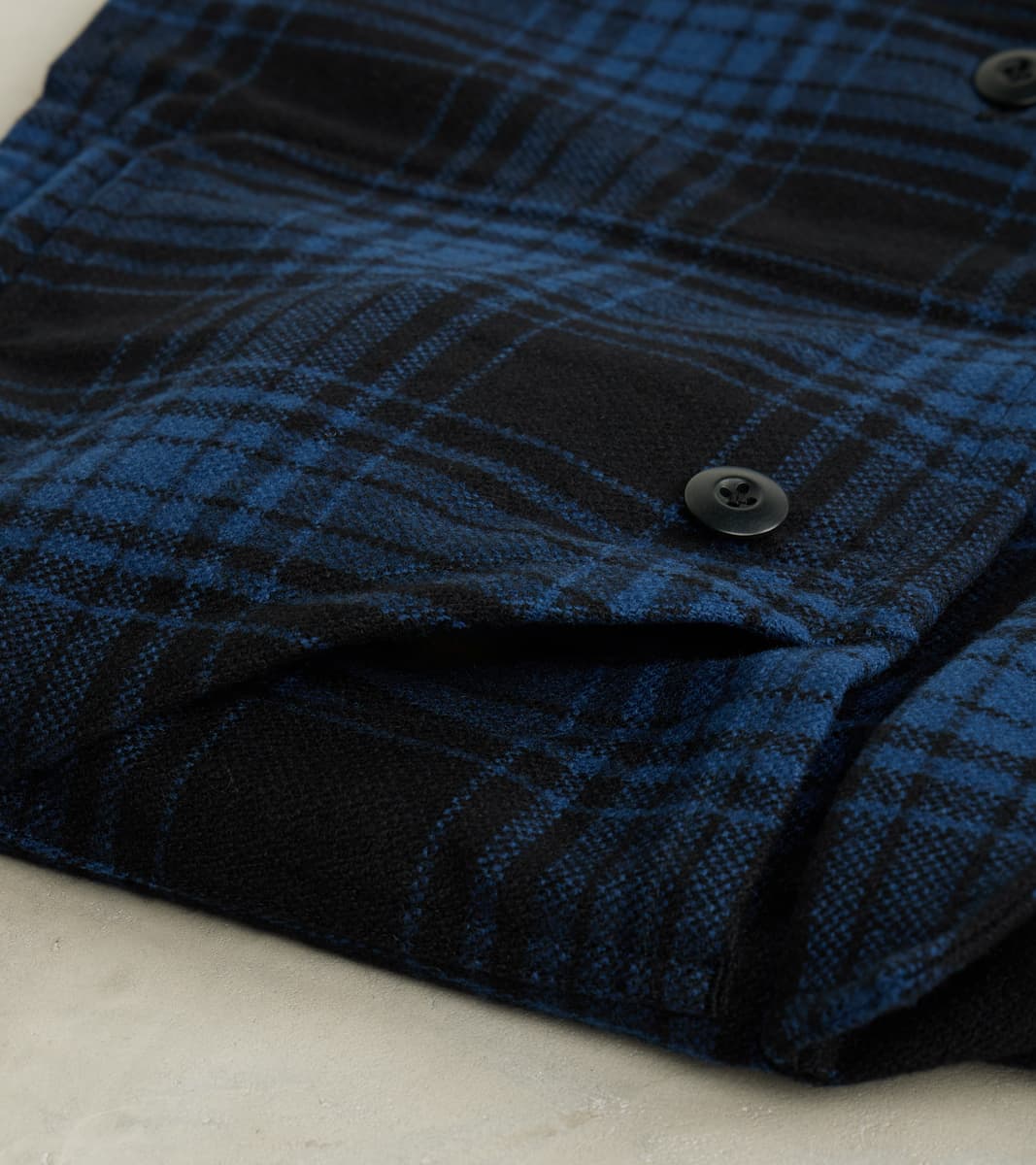 Bird Watching Jacket - Buffalo Plaid Wool - Blue