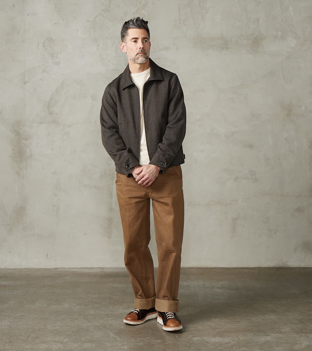Lot. 306 Cossack Jacket - Serge Twill Wool - Melange Charcoal