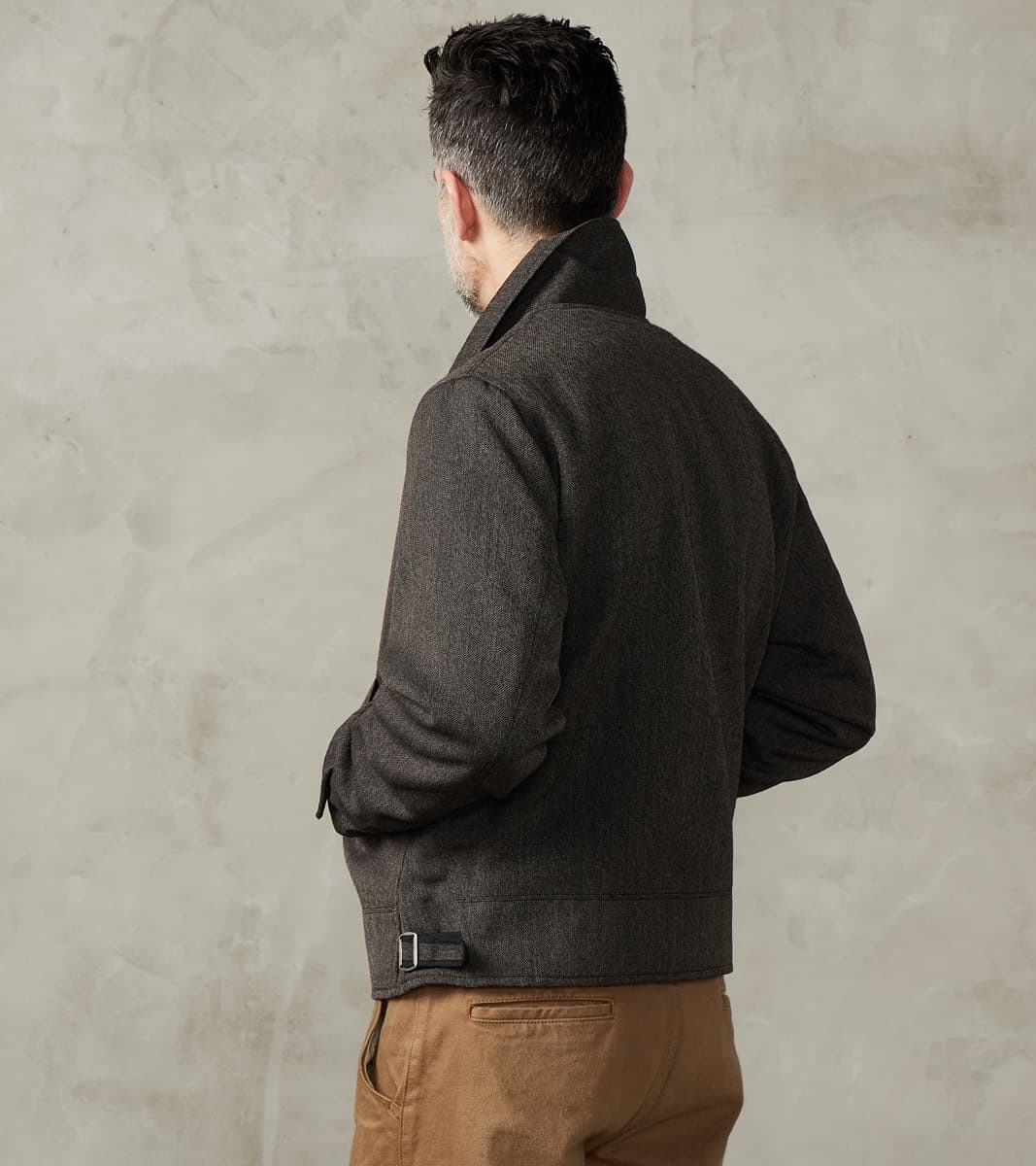 Lot. 306 Cossack Jacket - Serge Twill Wool - Melange Charcoal