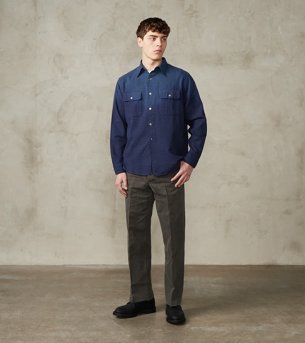 Taiga Takahashi T.T Lot. 117 Work Shirt - Amundsen Dobby Check - Faded…