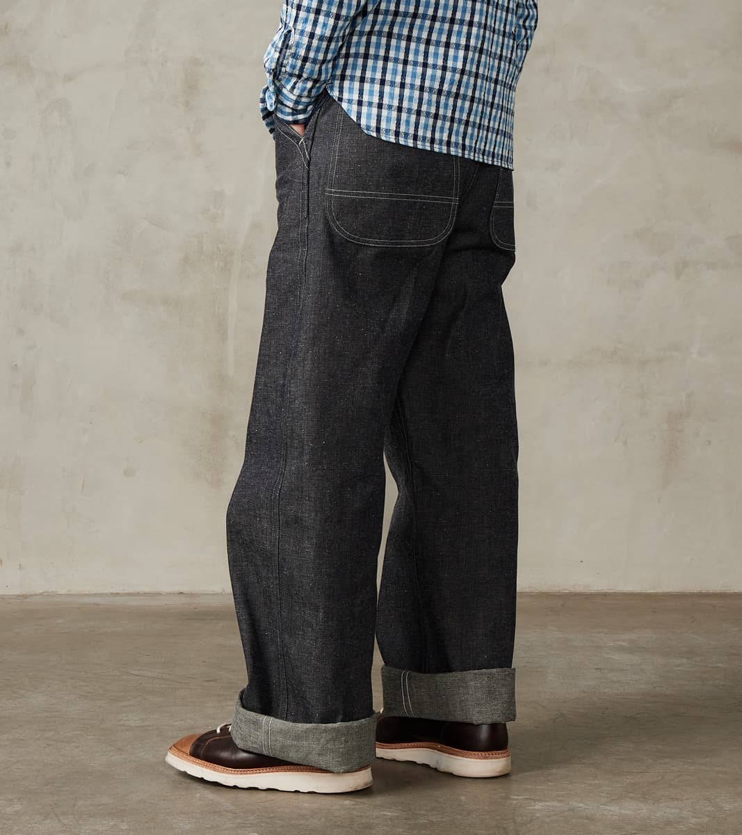 Lot. 717 Denim Painter Pants - Wide Straight - Raw Green Cast Indigo