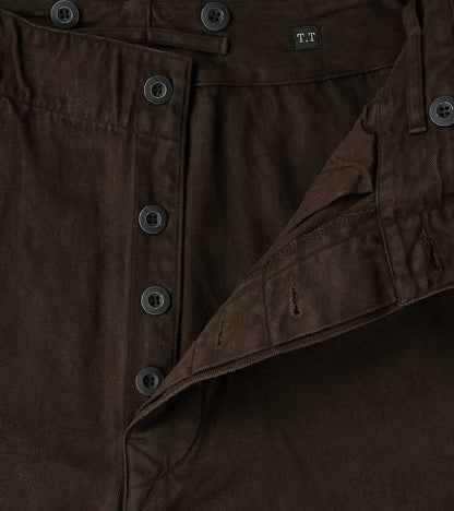Lot. 223 British Work Trousers - Chino Cloth - Mud Dyed Brown